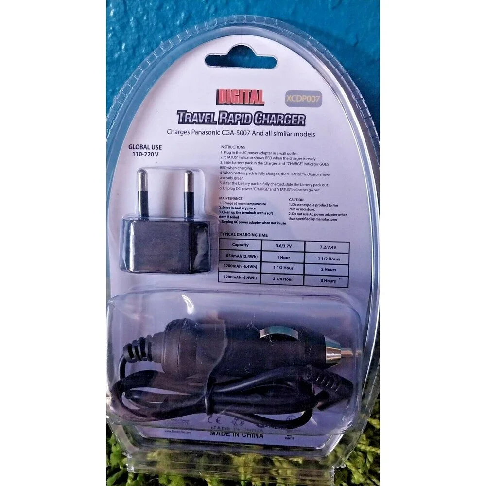 Digital Extreme Power Travel Rapid Charger for Panasonic CGA-S007 & Similar